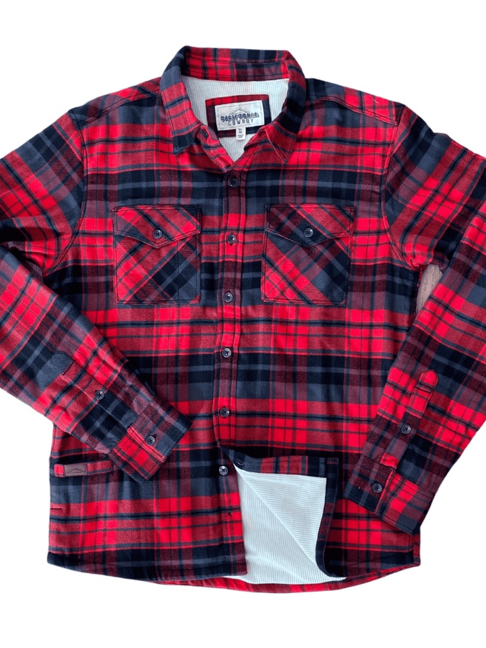 California Cowboy Men’s High Sierra Shirt - Red & Black Plaid Button-Down Shirt